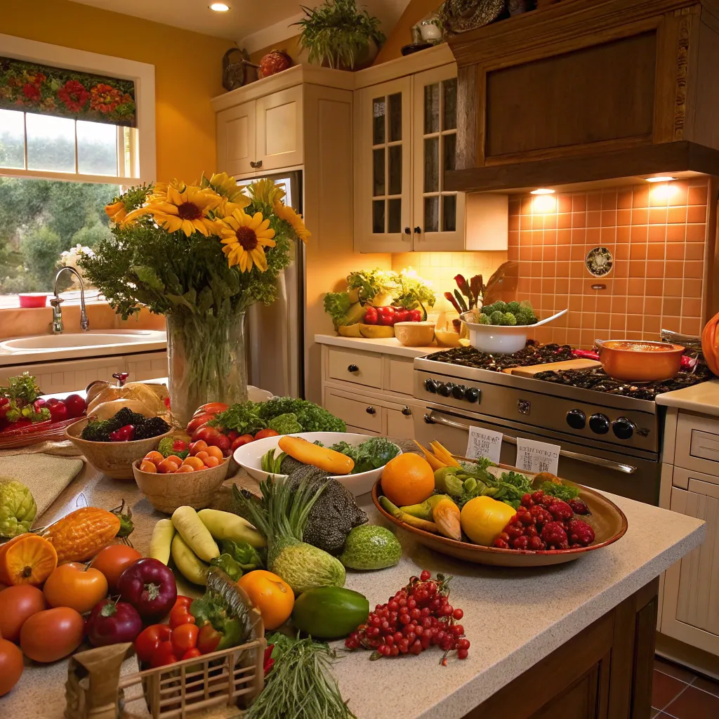 A vibrant kitchen scene